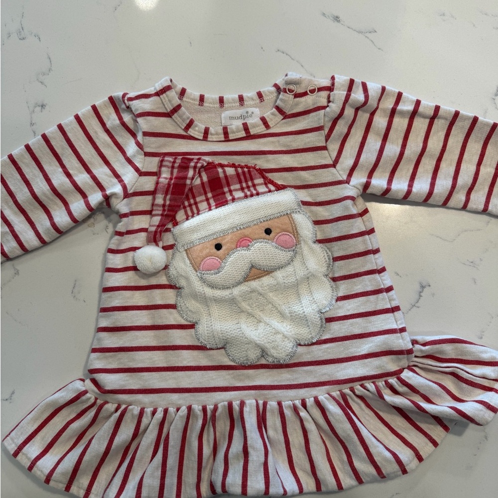 Mud Pie Festive Red and White Striped Dress